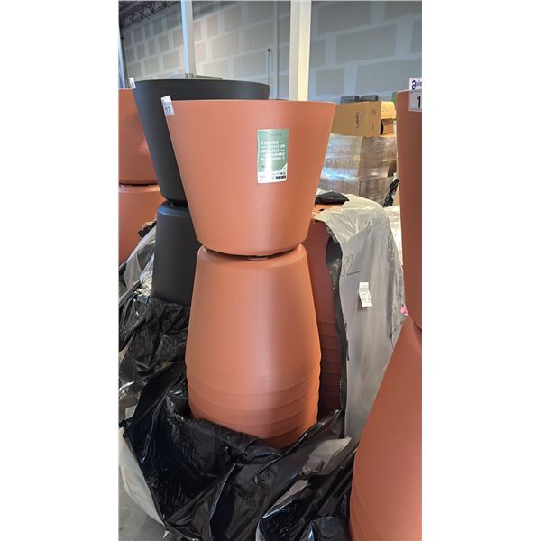 ~18PC ORIGIN POT 22.6" TERRACOTTA ROLLING PLANTERS BY DEROMA