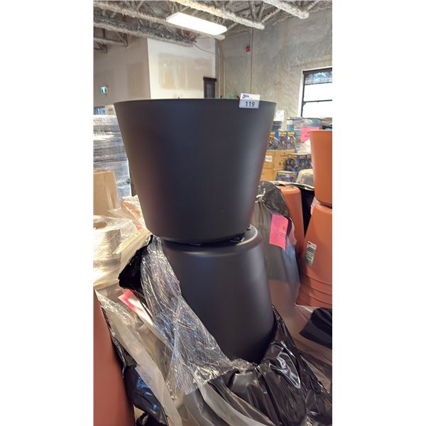 ~6PC ORIGIN POT 30.7" BLACK ROLLING PLANTERS BY DEROMA