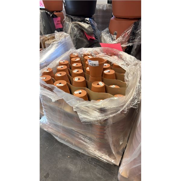 PALLET OF MIXED TERRACOTTA CLAY FLOWERPOTS