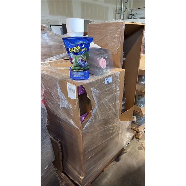 PALLET OF EVERSPRING HEAVY PLANT SAUCER W/ STAND AND 1.75 LB. BAG OF AMTURF ULTRA WILDFLOWER SUN & S