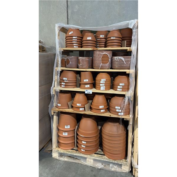 BULK TERRACOTTA POTS INCL RIDGE BOWL 9.1" CLASSIC, ITALIAN-MADE TERRACOTTA CLAY PLANTER