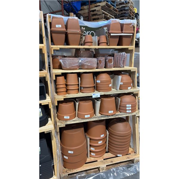 BULK TERRACOTTA POTS INCL RIDGE BOWL 9.1" CLASSIC, ITALIAN-MADE TERRACOTTA CLAY PLANTER