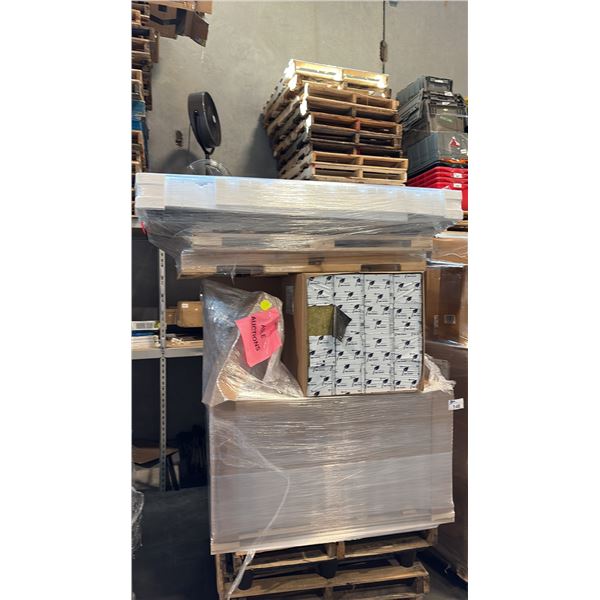 PALLET OF MIXED ITEMS INCL 12 PCS ACTIVE AQUA INFINITY TRAYS 60" X 48" INCH AND GRODAN GRO-BLOCKS