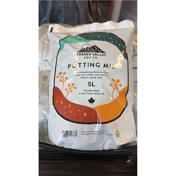 FRASER VALLEY SOIL COMPANY POTTING MIX (5L) READY-TO-USE COMPLETE GROWING MEDIUM 10 BAGS