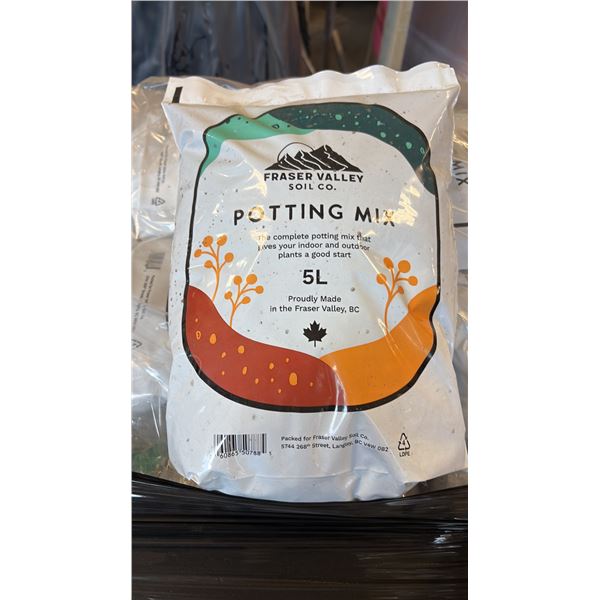 FRASER VALLEY SOIL COMPANY POTTING MIX (5L) READY-TO-USE COMPLETE GROWING MEDIUM 10 BAGS