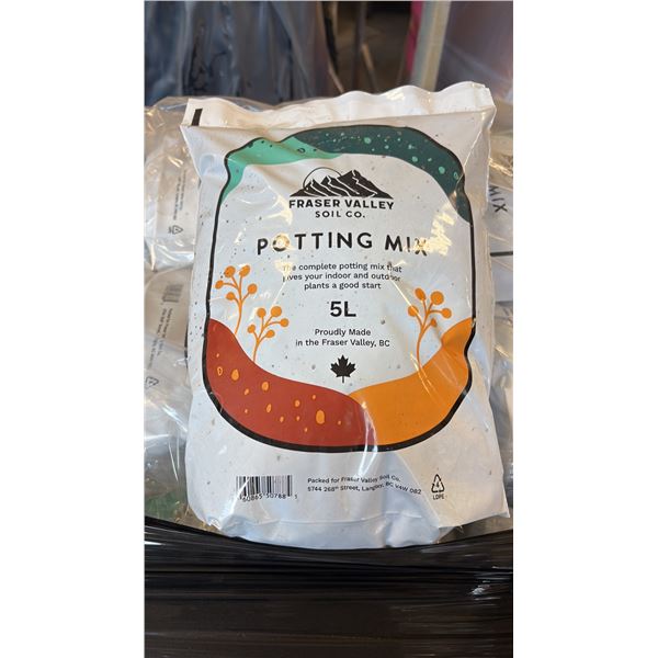 FRASER VALLEY SOIL COMPANY POTTING MIX (5L) READY-TO-USE COMPLETE GROWING MEDIUM 10 BAGS