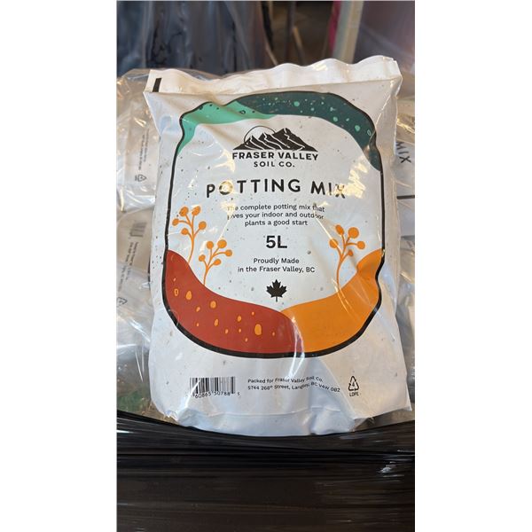 FRASER VALLEY SOIL COMPANY POTTING MIX (5L) READY-TO-USE COMPLETE GROWING MEDIUM 10 BAGS