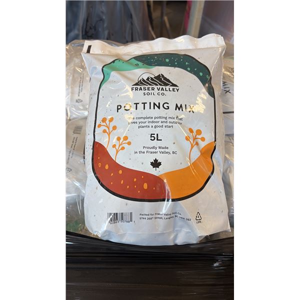 FRASER VALLEY SOIL COMPANY POTTING MIX (5L) READY-TO-USE COMPLETE GROWING MEDIUM 10 BAGS
