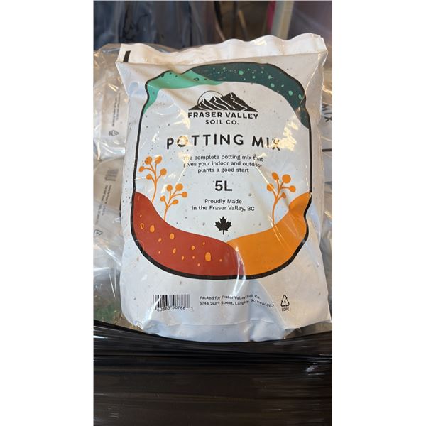 FRASER VALLEY SOIL COMPANY POTTING MIX (5L) READY-TO-USE COMPLETE GROWING MEDIUM 10 BAGS
