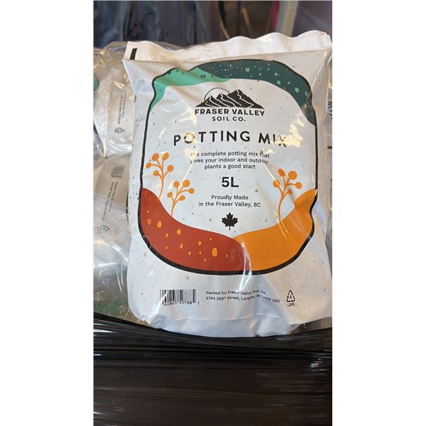 FRASER VALLEY SOIL COMPANY POTTING MIX (5L) READY-TO-USE COMPLETE GROWING MEDIUM 10 BAGS