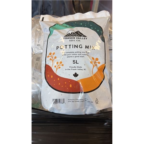 FRASER VALLEY SOIL COMPANY POTTING MIX (5L) READY-TO-USE COMPLETE GROWING MEDIUM 10 BAGS