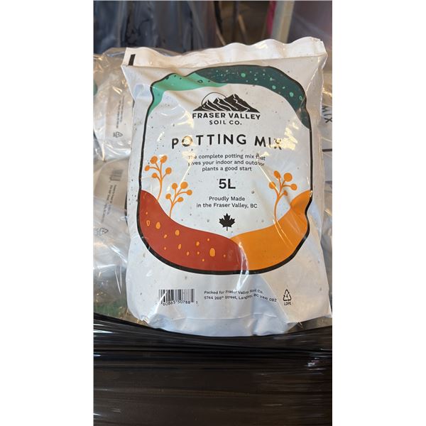 FRASER VALLEY SOIL COMPANY POTTING MIX (5L) READY-TO-USE COMPLETE GROWING MEDIUM 10 BAGS