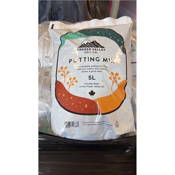FRASER VALLEY SOIL COMPANY POTTING MIX (5L) READY-TO-USE COMPLETE GROWING MEDIUM 10 BAGS