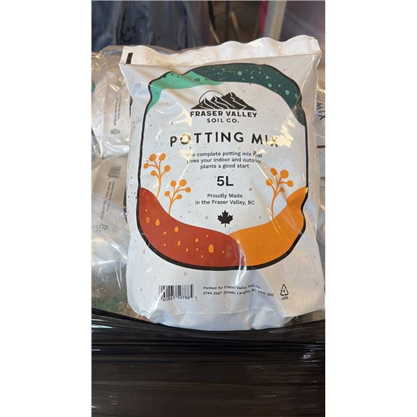 FRASER VALLEY SOIL COMPANY POTTING MIX (5L) READY-TO-USE COMPLETE GROWING MEDIUM 10 BAGS