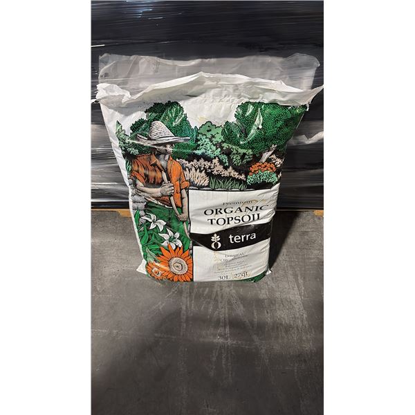 NUTRIENT-RICH SOIL BLEND TERRA PREMIUM ORGANIC TOPSOIL 30L X 6 BAGS