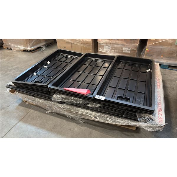 PALLET OF ACTIVE AQUA ASSORTED PLANT TRAYS SIZE ~2'X4' TO 4'X8' ~22PCS