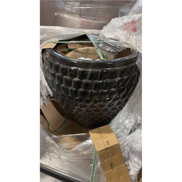 GLAZED ONIX 2-SETS OF OUTDOOR CERAMIC PLANTERS