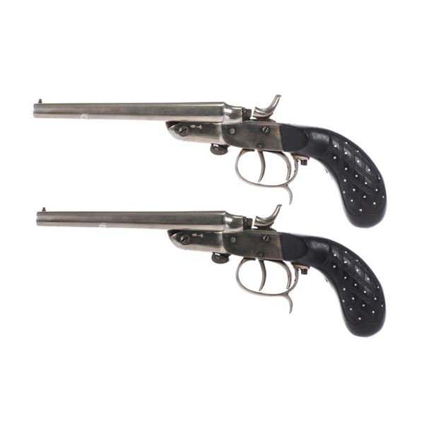 Pair of Percussion Side by Side Pistols 1).380 - 2) .320