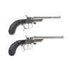 Image 2 : Pair of Percussion Side by Side Pistols 1).380 - 2) .320