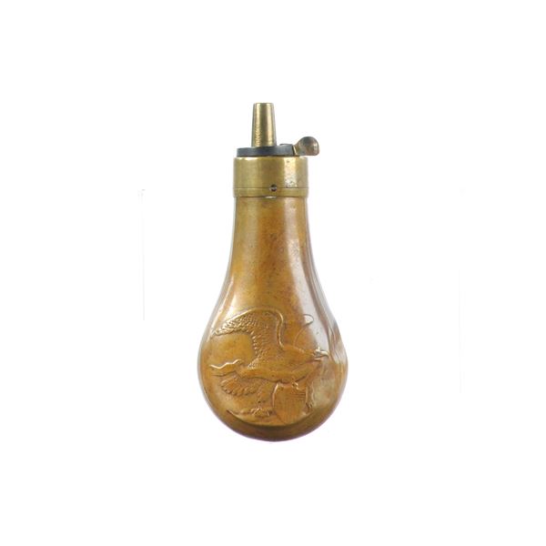 Civil War Era Brass Powder Flask Eagle & Shield
