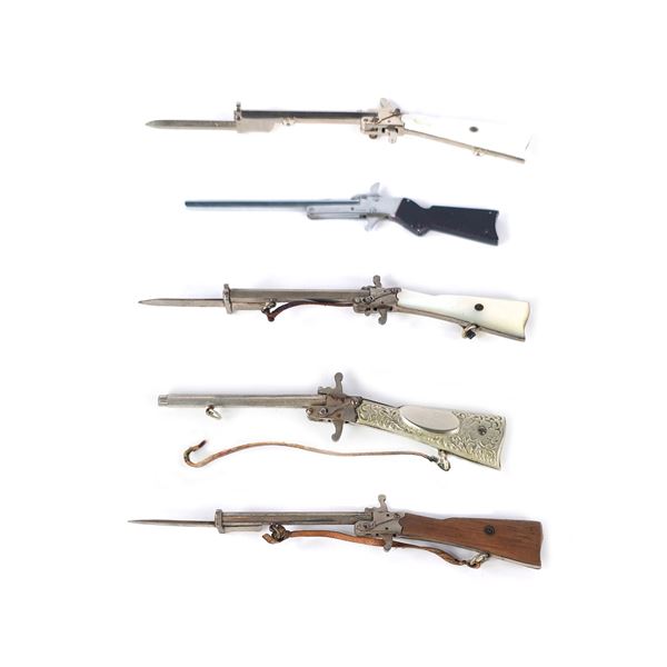 (5) Assorted Pinfire Model Rifles-Amazing Austrian Pearl Inlay Rifle