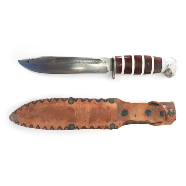 WWII Theater Knife with Leather Sheath
