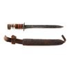 Image 1 : WWII Theater Knife Striped Plexiglass Handle with Sheath