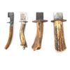 Image 3 : (4) WWII Theater Knives with Antler Handles and Sheaths