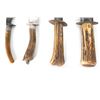 Image 5 : (4) WWII Theater Knives with Antler Handles and Sheaths