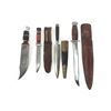Image 1 : (4) WWII Theater Knives Wood/Aluminum/Acrylic Including Sheaths
