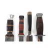 Image 2 : (4) WWII Theater Knives Wood/Aluminum/Acrylic Including Sheaths