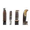 Image 4 : (4) WWII Theater Knives Bone/Wood/Brass/Aluminum Handles Including Sheaths