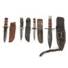 Image 1 : (4) WWII Theater Knives Mixed Handle with Sheaths