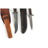 Image 4 : (5) WWII Theater Knives Mixed Material Handles Including Sheaths