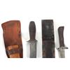 Image 5 : (5) WWII Theater Knives Mixed Material Handles Including Sheaths