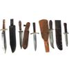 Image 6 : (5) WWII Theater Knives Mixed Material Handles Including Sheaths