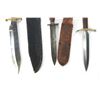 Image 7 : (5) WWII Theater Knives Mixed Material Handles Including Sheaths