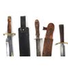 Image 8 : (5) WWII Theater Knives Mixed Material Handles Including Sheaths