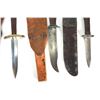 Image 9 : (5) WWII Theater Knives Mixed Material Handles Including Sheaths