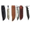 Image 8 : (3) WWII Theater Knives Mexico Bone & Aluminum Handles with Sheaths