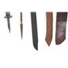 Image 3 : (4) WWII Theater Knives Brass/Bullet/Copper Handles Including Sheaths