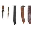 Image 6 : (4) WWII Theater Knives Brass/Bullet/Copper Handles Including Sheaths