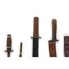 Image 7 : (4) WWII Theater Knives Brass/Bullet/Copper Handles Including Sheaths