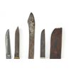 Image 5 : (4) WWII Theater Knives Aluminum & Brass Handles Including Sheaths