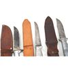 Image 5 : (5) WWII Theater Knives Aluminum/Brass/Rubber Handles Including Sheaths