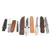 Image 6 : (5) WWII Theater Knives Aluminum/Brass/Rubber Handles Including Sheaths
