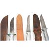 Image 9 : (5) WWII Theater Knives Aluminum/Brass/Rubber Handles Including Sheaths