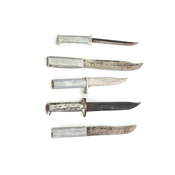 (5) WWII Theater Knives with Aluminum Handles