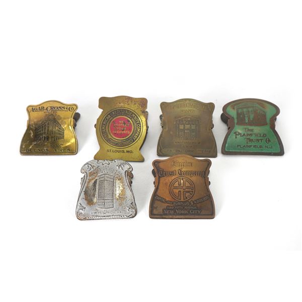 (6) Vintage Advertising Paper Clips Assorted Companies
