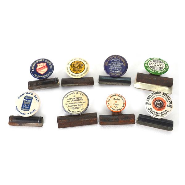 (8) Celluloid Advertising Paper Clips Various Companies
